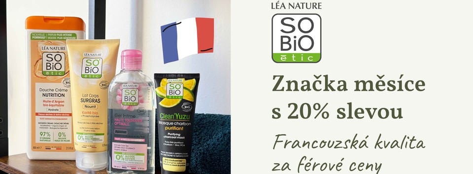 Tip: Červnová sleva 20% na francouzskou přírodní kosmetiku SO’BiO étic. S kódem VITASTYLECZ můžete navíc získat další slevu 150 Kč u nákupu nad 1500 Kč.